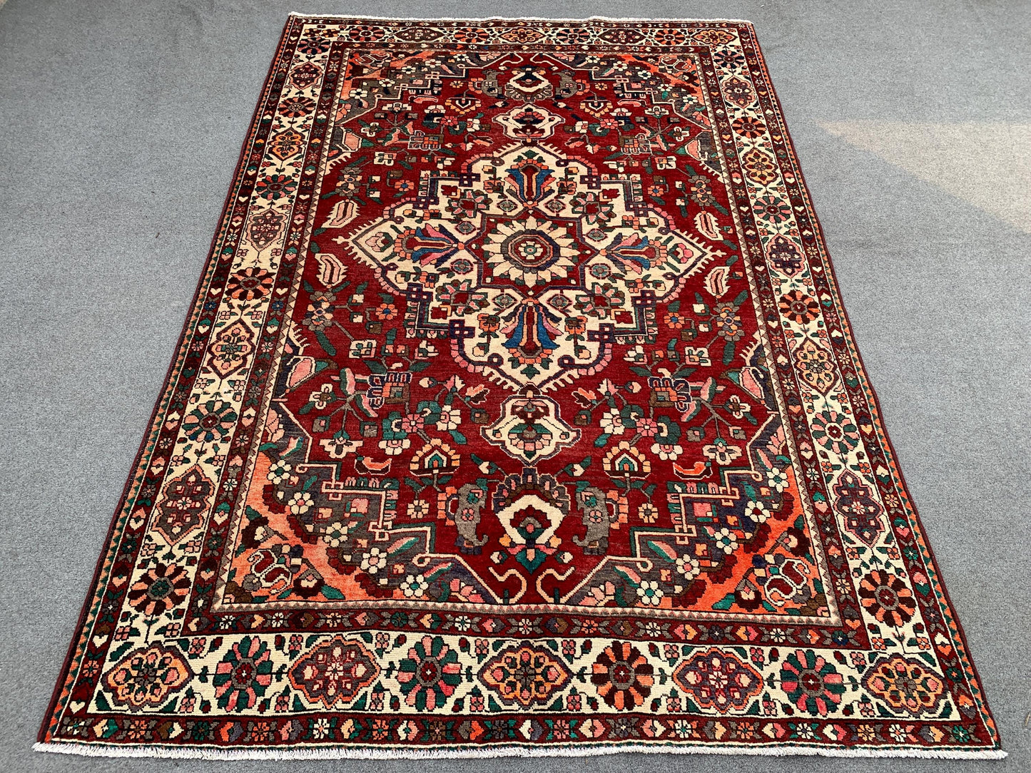 Antique Geometric Area Rug, Afghan Hand knotted Rug, 7x10 Ft Vintage Oriental Rug, Tribal Wool Rug, Home Decor Rug, Bedroom Living Room Rug.