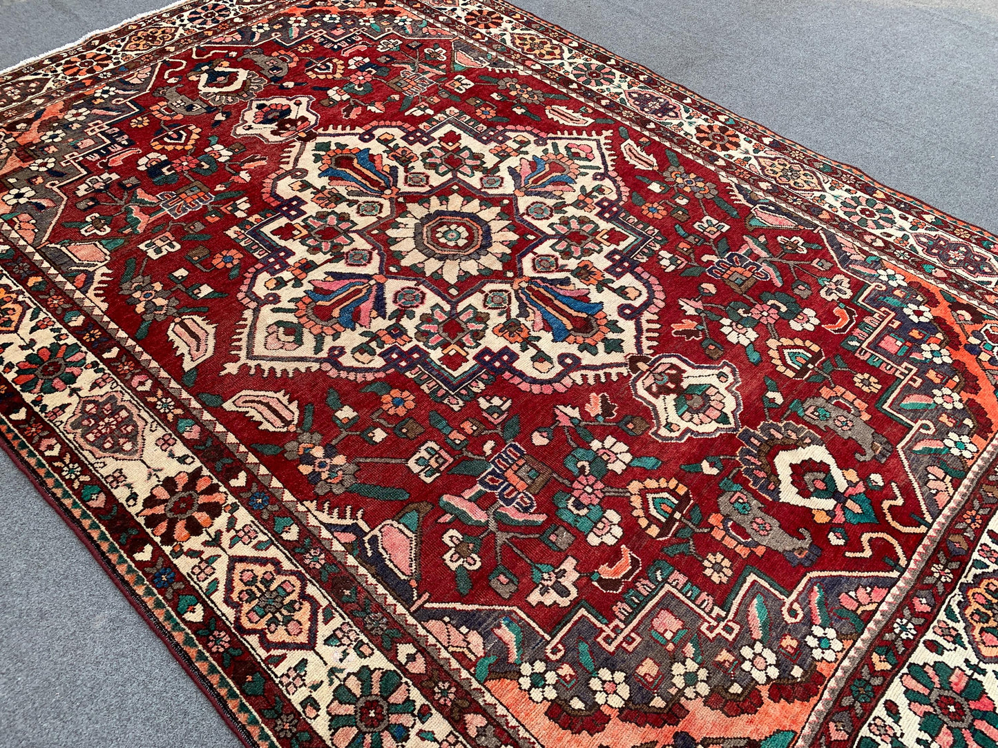 Antique Geometric Area Rug, Afghan Hand knotted Rug, 7x10 Ft Vintage Oriental Rug, Tribal Wool Rug, Home Decor Rug, Bedroom Living Room Rug.