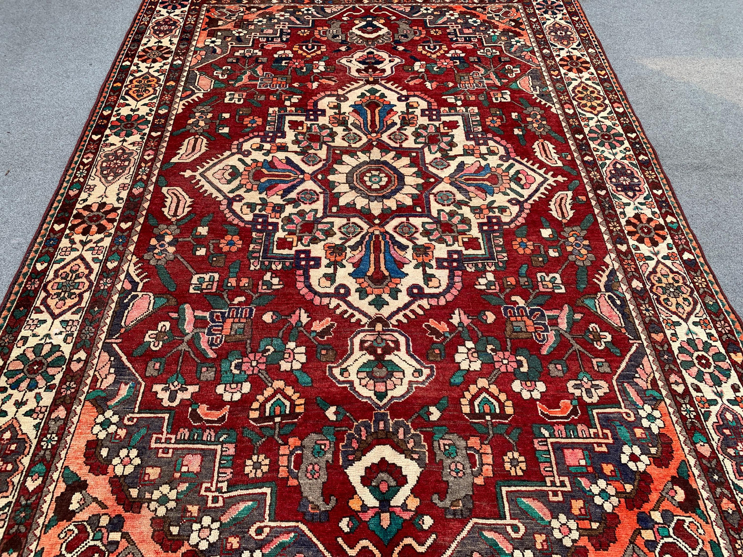 Antique Geometric Area Rug, Afghan Hand knotted Rug, 7x10 Ft Vintage Oriental Rug, Tribal Wool Rug, Home Decor Rug, Bedroom Living Room Rug.