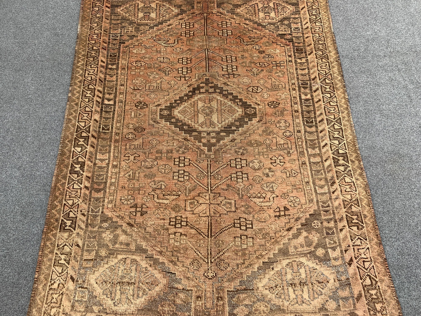 Antique Afghan Rug, 4x5 Ft Caucasian design Rug, Hand knotted Vintage Rug, Oriental Wool Rug, Tribal Area Rug, Rugs for Bedroom Hallway Rug.