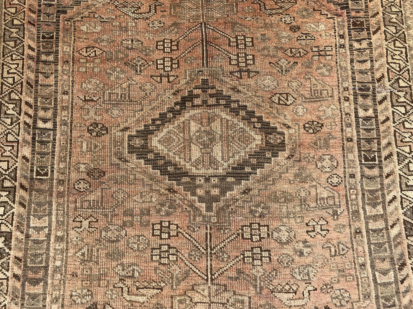 Antique Afghan Rug, 4x5 Ft Caucasian design Rug, Hand knotted Vintage Rug, Oriental Wool Rug, Tribal Area Rug, Rugs for Bedroom Hallway Rug.