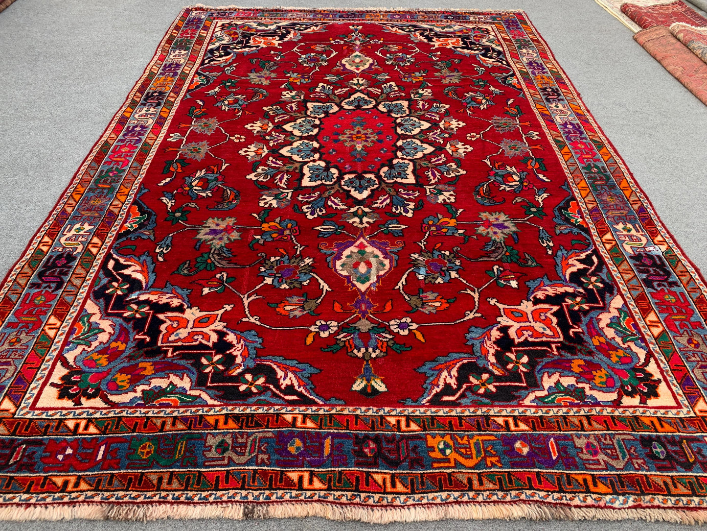 Amazing Vintage Rug 6x9 Ft Afghan Hand knotted Wool Rug, Geometric Area Rug, Oriental Tribal Rug, Best for Dining Table Rug Living Room Rug.