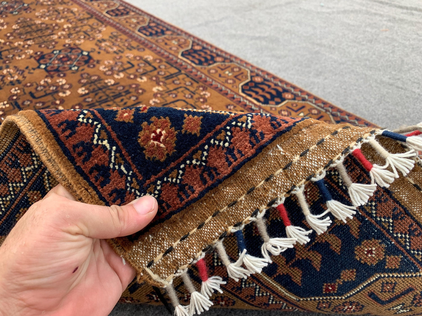 3x7 Bukhara Runner Rug, Natural Hand Knotted Runner Rug, Afghan Runner Rug, Oriental Turkmen Wool Rug, Rugs for Bedroom Hallway Kitchen Rug.