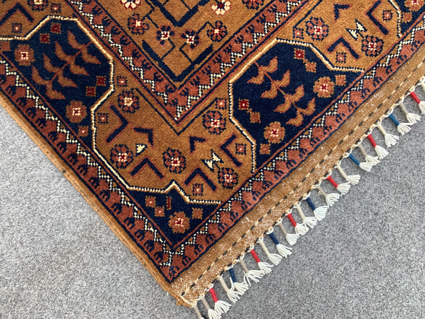 3x7 Bukhara Runner Rug, Natural Hand Knotted Runner Rug, Afghan Runner Rug, Oriental Turkmen Wool Rug, Rugs for Bedroom Hallway Kitchen Rug.
