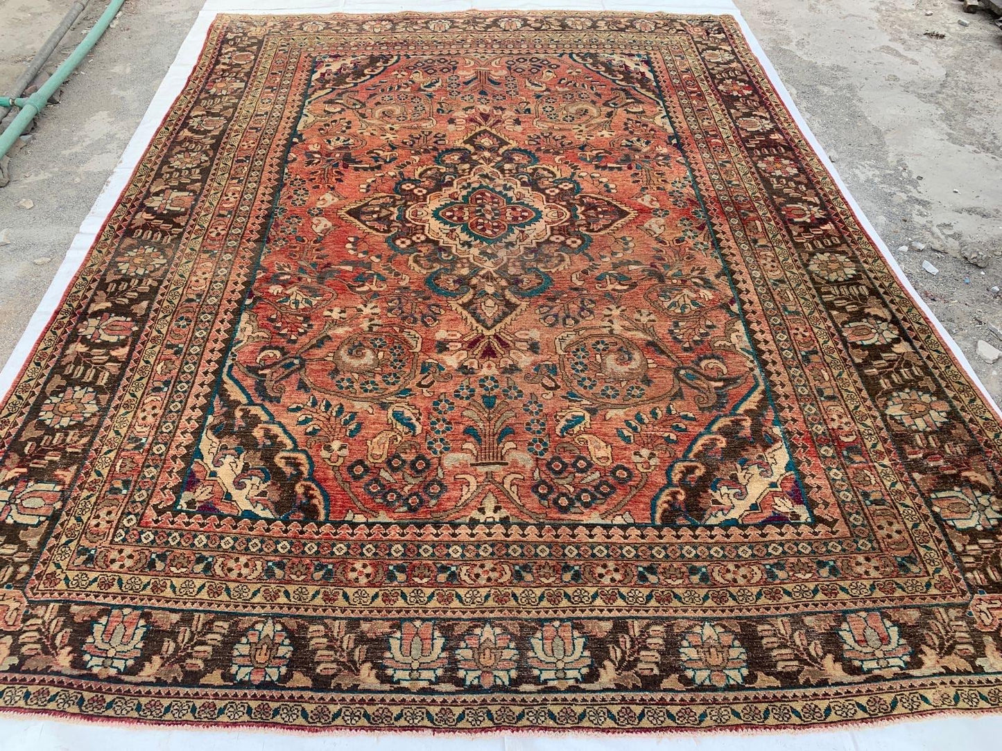 10x13 Antique Handmade Afghan Wool Caucasian design Rug
