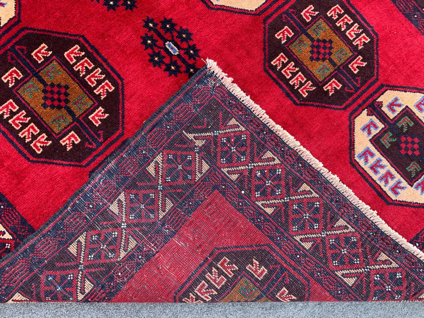 4x6 Ft Red Vintage Rug, Hand Knotted Afghan Wool Rug, Herati Baluchi Rug, Tribal Rug, Oriental Rug, Home Decor Rug, Bedroom Rug Hallway Rug.