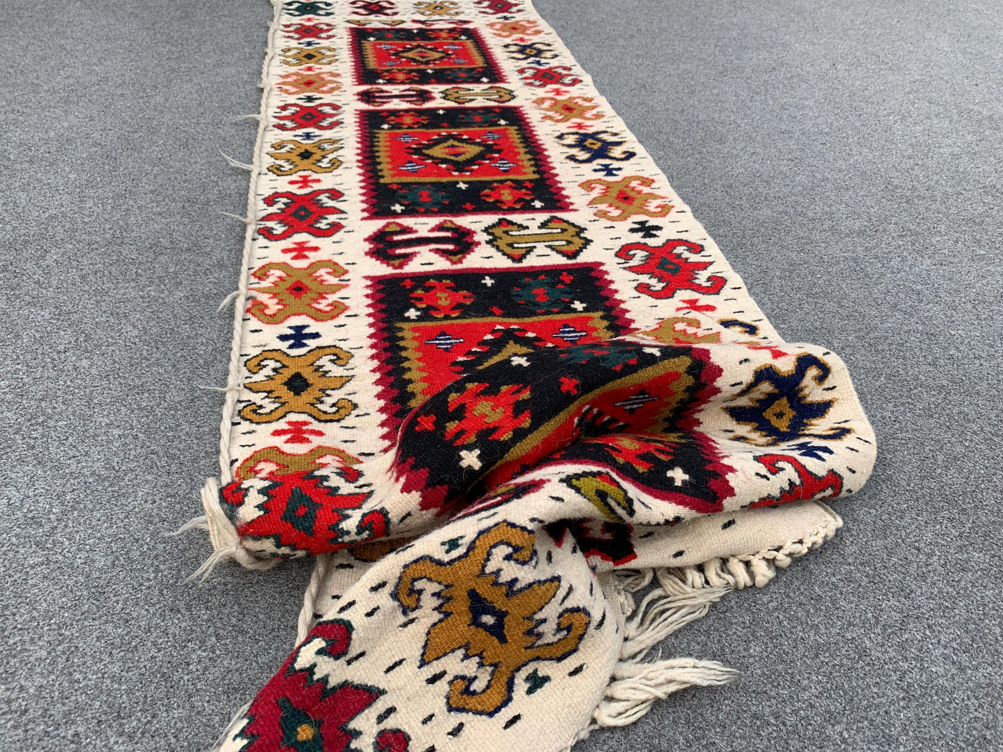 Runner kilim Rug 2x6 Ft Vintage Turkish design kilim Rug, Natural Hand knotted Runner kilim Rug, Oriental Wool kilim Rug, Hallway Runner Rug