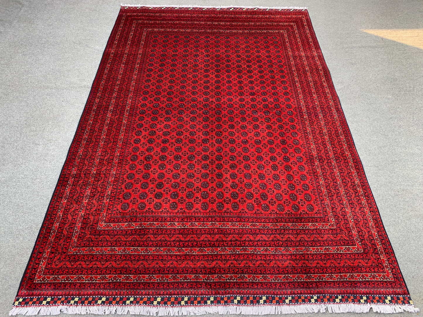 Afghan Red Rug 7x10 Ft Khoja Roshni Rug, Natural Hand Knotted Wool Rug, Turkmen Oriental Rug, Famous design Rug, Bedroom Rug Living Room Rug