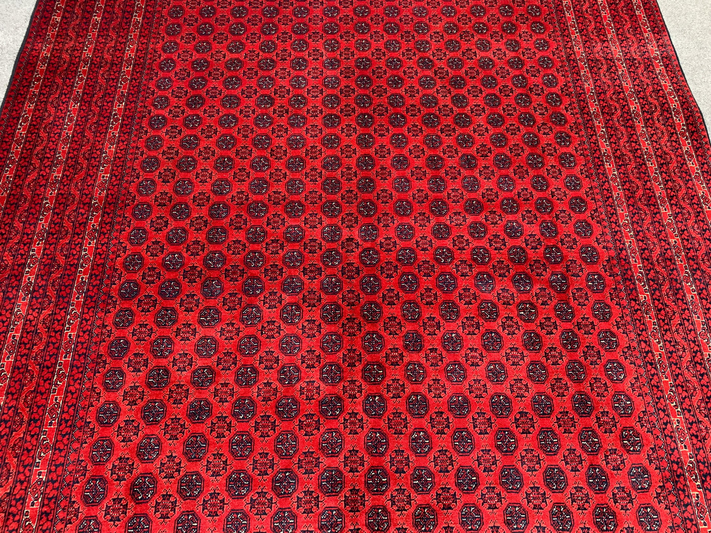 Afghan Red Rug 7x10 Ft Khoja Roshni Rug, Natural Hand Knotted Wool Rug, Turkmen Oriental Rug, Famous design Rug, Bedroom Rug Living Room Rug