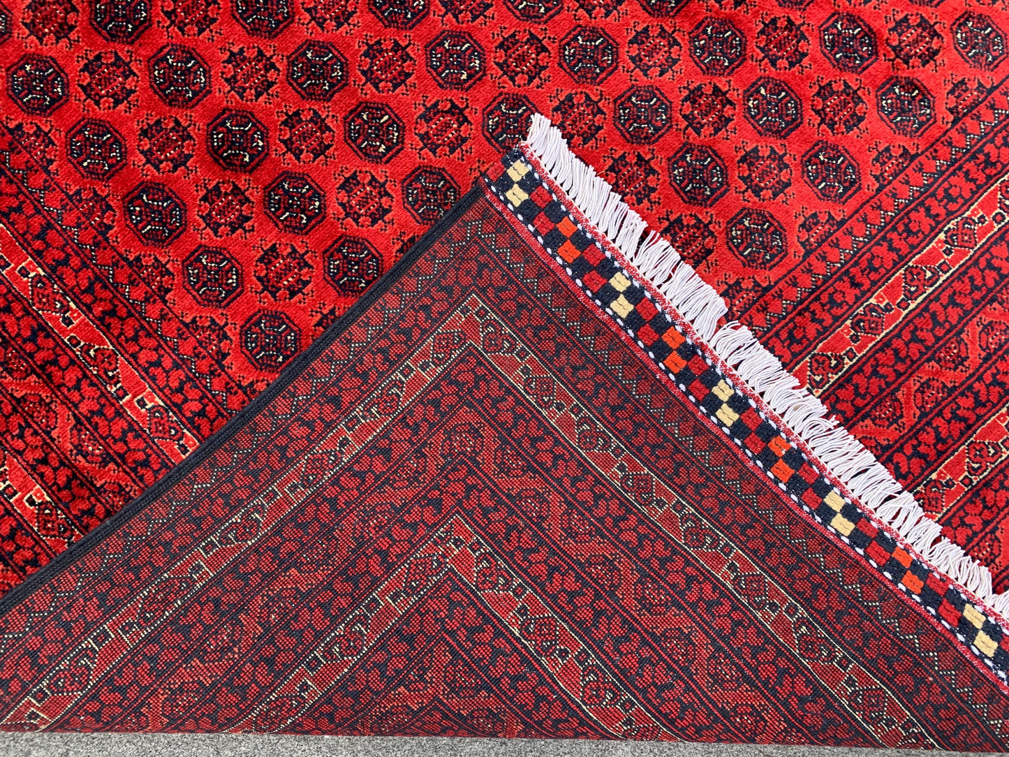 Afghan Red Rug 7x10 Ft Khoja Roshni Rug, Natural Hand Knotted Wool Rug, Turkmen Oriental Rug, Famous design Rug, Bedroom Rug Living Room Rug