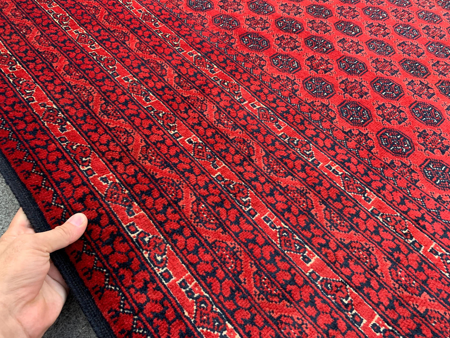 Afghan Red Rug 7x10 Ft Khoja Roshni Rug, Natural Hand Knotted Wool Rug, Turkmen Oriental Rug, Famous design Rug, Bedroom Rug Living Room Rug