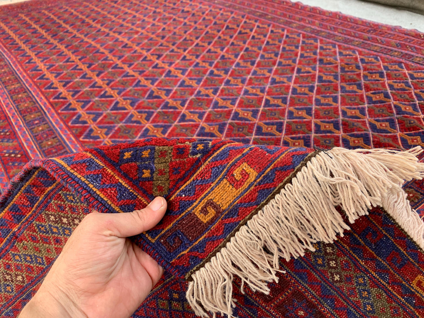 6x9 Ft Amazing Red Blue kilim Rug, Afghan Hand knotted Wool kilim Rug, Good Quality kilim Rug, Home Decor Rug, Bedroom Rug, Living Room Rug.
