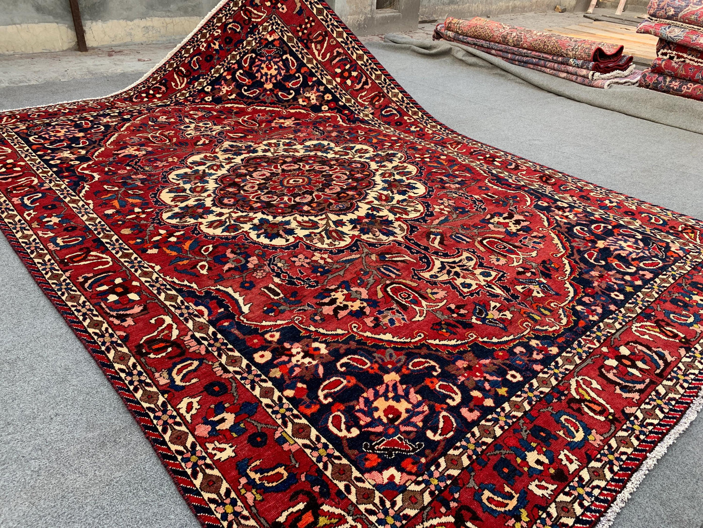 Antique Afghan Rug 7x10 Ft Hand knotted Wool Rug, Vintage Oriental Rug, Geometric Area Rug, Turkmen Tribal Rug, Dining Table Living Room Rug