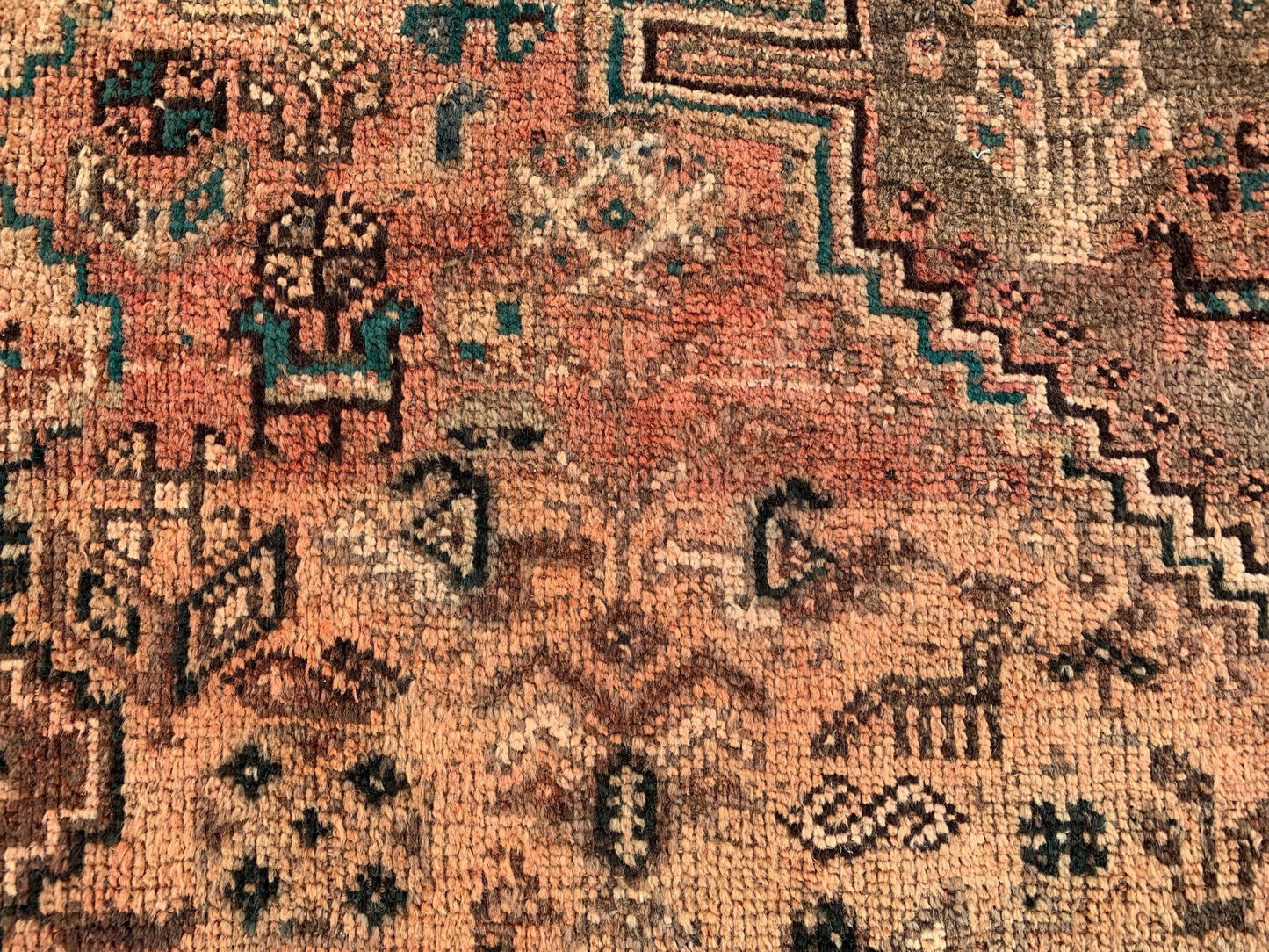 6x9 Ft Vintage Afghan Rug, Hand knotted Wool Rug, Caucasian design Rug, Antique Oriental Rug, Tribal Rug, Dining Table Rug, Living Room Rug.