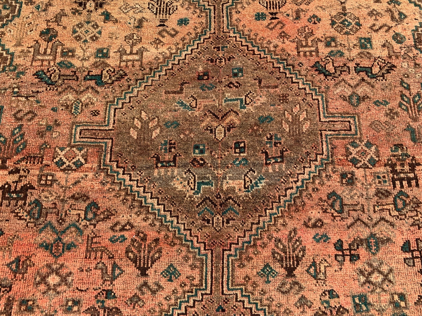 6x9 Ft Vintage Afghan Rug, Hand knotted Wool Rug, Caucasian design Rug, Antique Oriental Rug, Tribal Rug, Dining Table Rug, Living Room Rug.