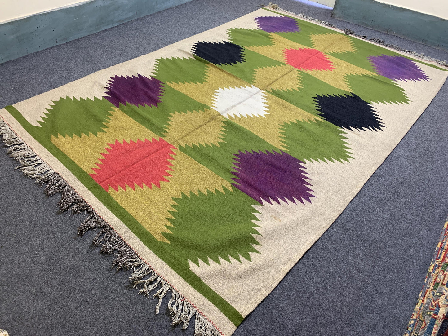 6x9 Ft Vintage Soumak kilim Rug, Afghan Handmade kilim Rug, Geometric Area Rug, Oriental Wool Rug, Home Decor Rug, Bedroom Living Room Rug.