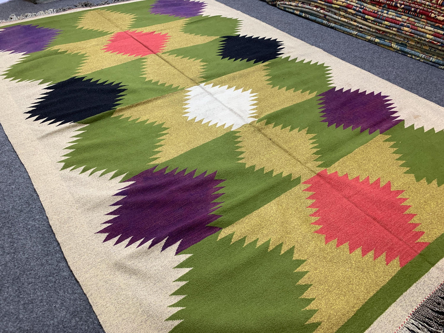 6x9 Ft Vintage Soumak kilim Rug, Afghan Handmade kilim Rug, Geometric Area Rug, Oriental Wool Rug, Home Decor Rug, Bedroom Living Room Rug.