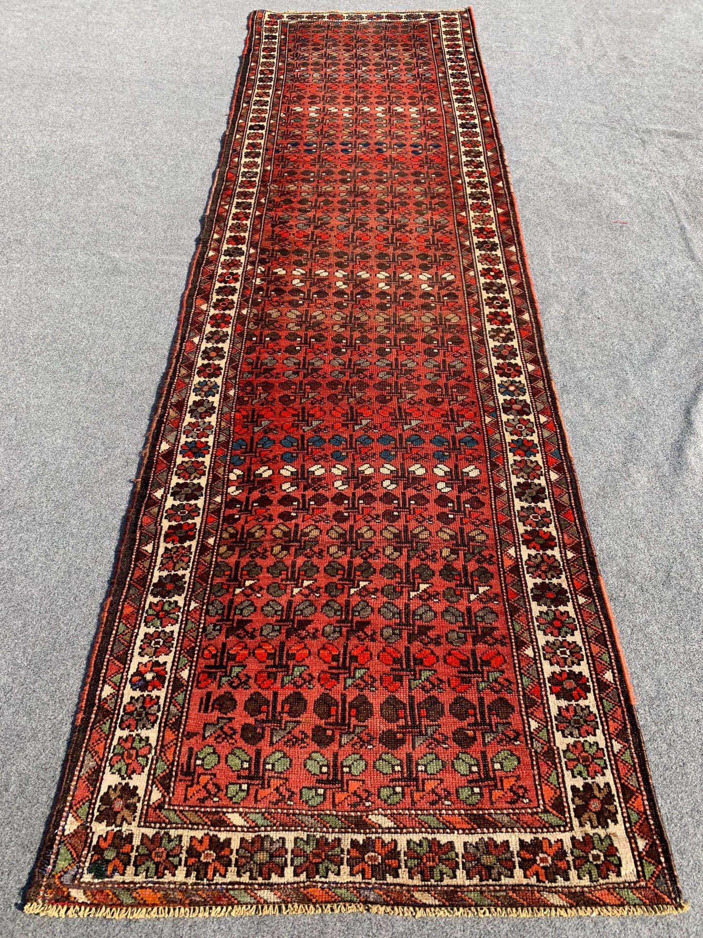 3x10 Ft Antique Afghan Runner Rug, Hand Knotted Runner Rug, Low Pile Rug, Vintage Floral Runner Rug, Oriental Runner Rug Hallway Runner Rug.