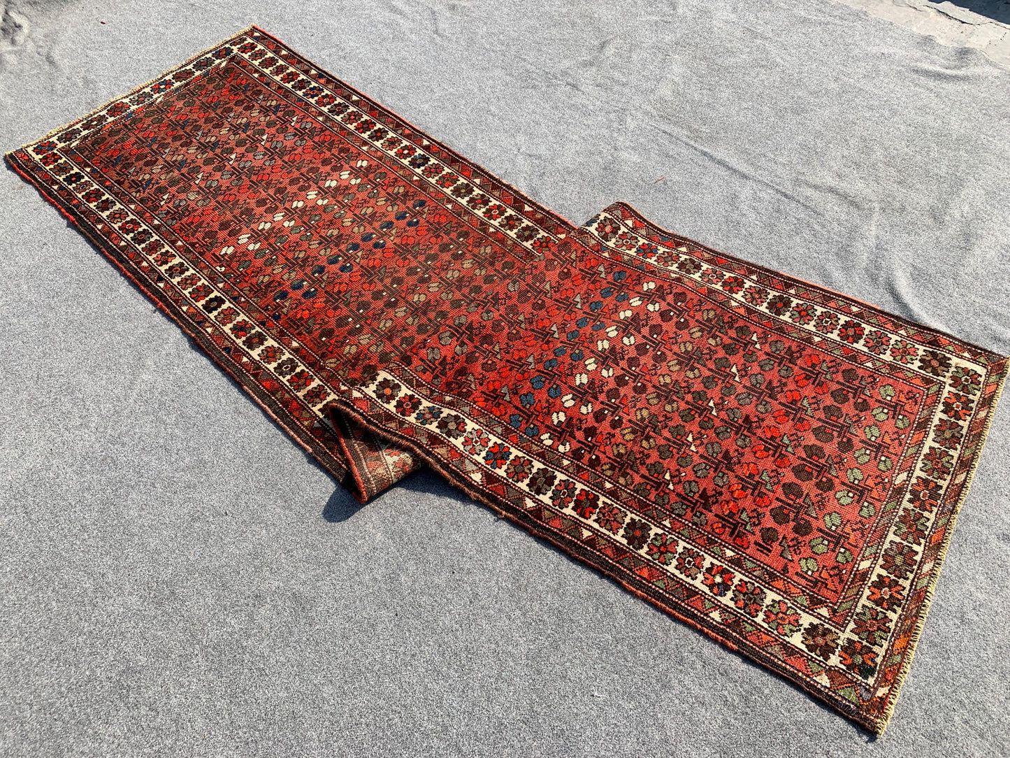 3x10 Ft Antique Afghan Runner Rug, Hand Knotted Runner Rug, Low Pile Rug, Vintage Floral Runner Rug, Oriental Runner Rug Hallway Runner Rug.