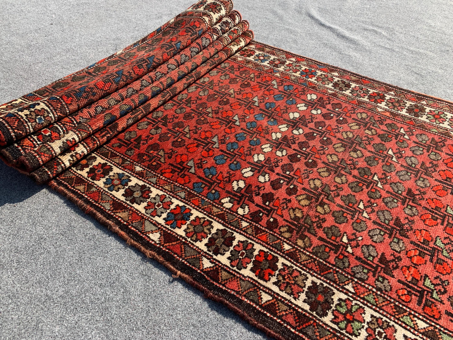 3x10 Ft Antique Afghan Runner Rug, Hand Knotted Runner Rug, Low Pile Rug, Vintage Floral Runner Rug, Oriental Runner Rug Hallway Runner Rug.