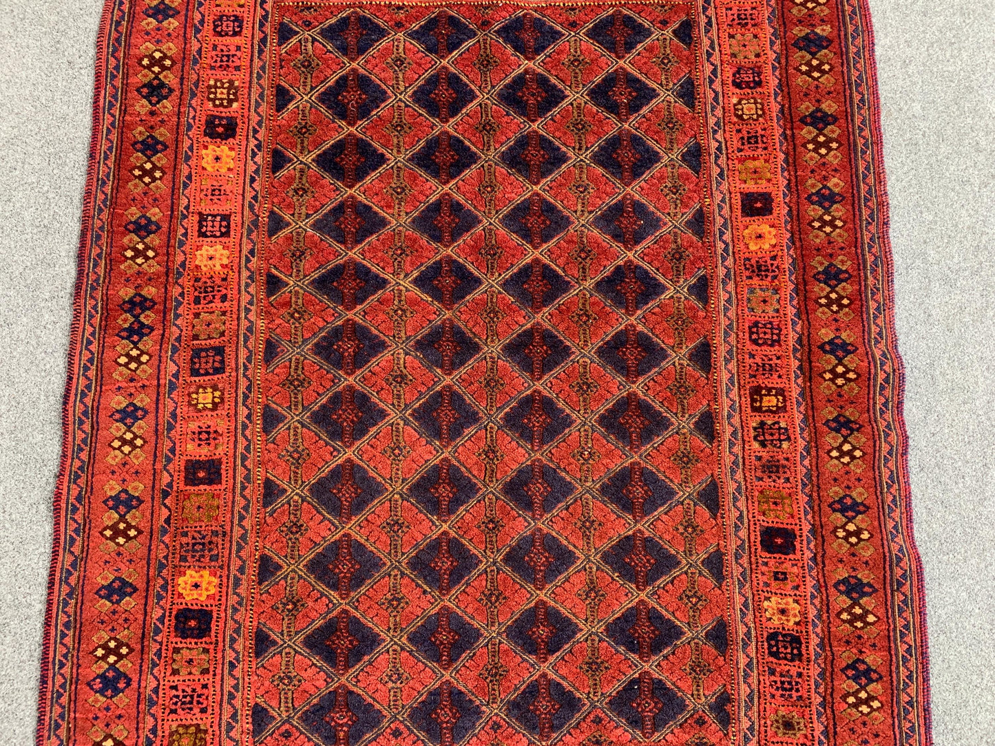 3x4 Ft Natural Hand Knotted kilim Rug, Afghan kilim Rug, Oriental Wool kilim Rug, Red Navy Blue kilim Rug, Home Decor Rug, Bedroom Rug etc.