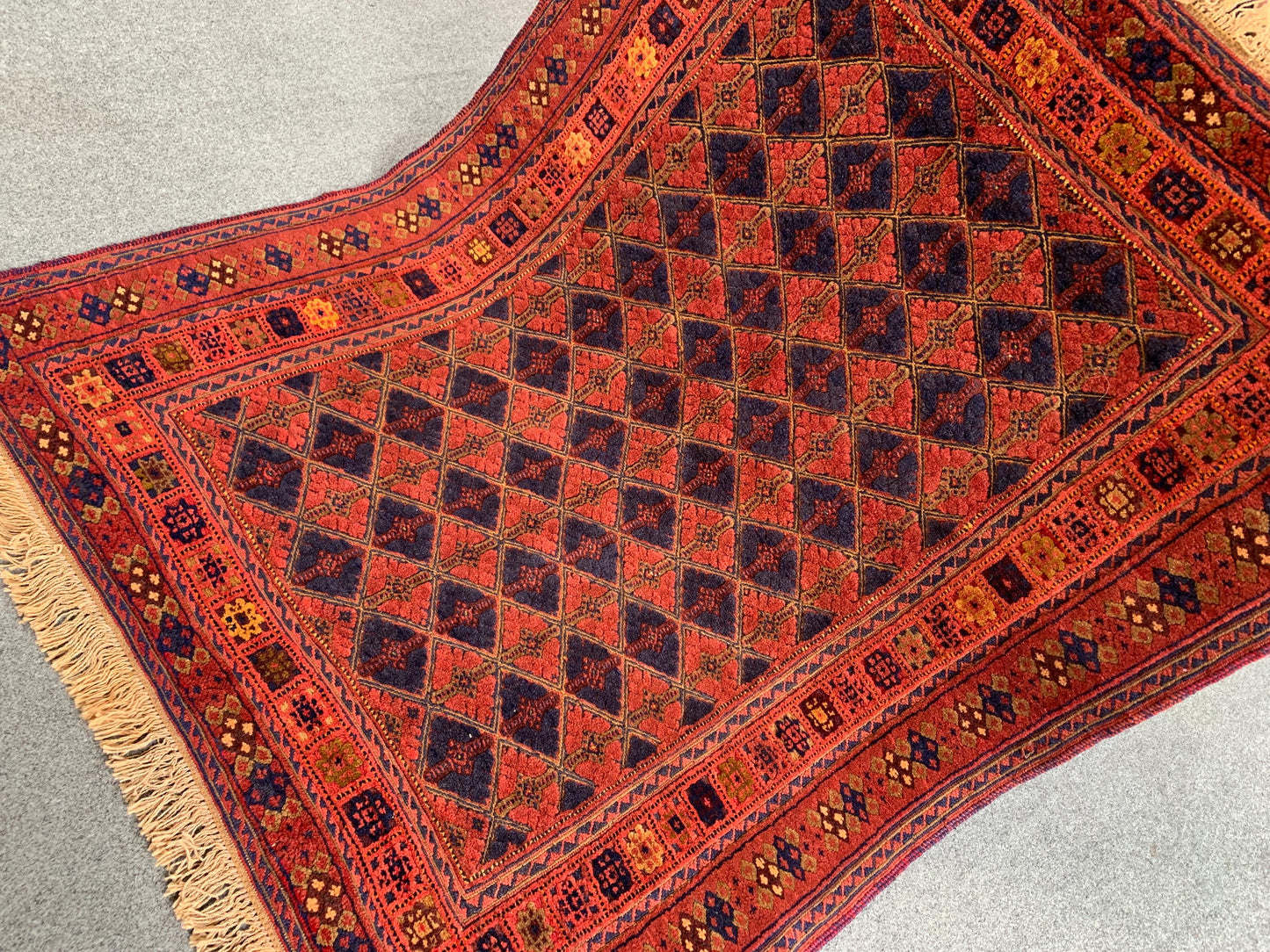 3x4 Ft Natural Hand Knotted kilim Rug, Afghan kilim Rug, Oriental Wool kilim Rug, Red Navy Blue kilim Rug, Home Decor Rug, Bedroom Rug etc.