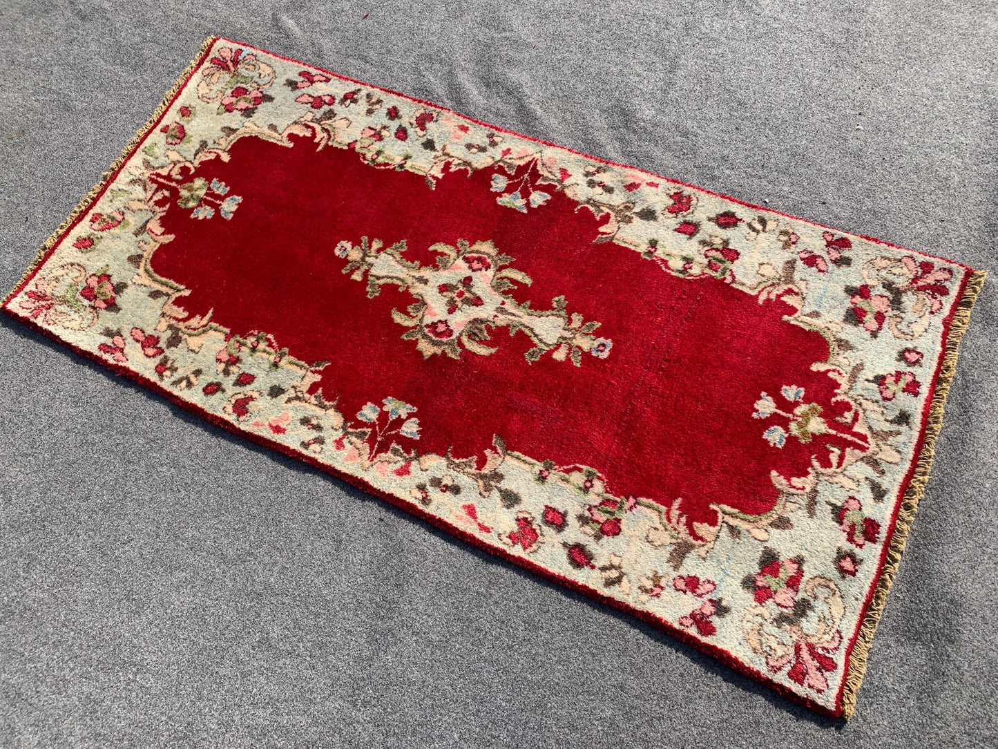 Amazing Small Vintage Rug, 2x4 Ft Hand knotted Wool Rug, Geometric Area Rug, Small Afghan Rug, Small Hallway Rug, Oriental Rug, Kitchen Rug.