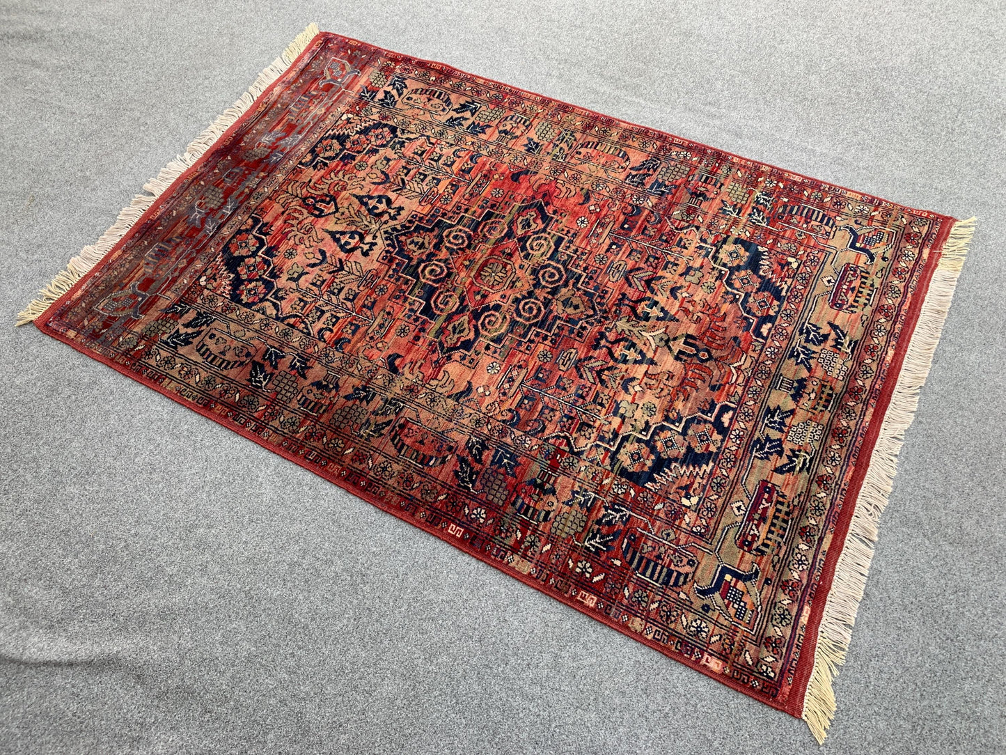 Vintage Rug, 3x5 Ft Afghan Hand Knotted Rug, Bukhara design Rug, Oriental Turkmen Rug, Good Pile Wool Rug, Best for Bedroom Living Room Rug.