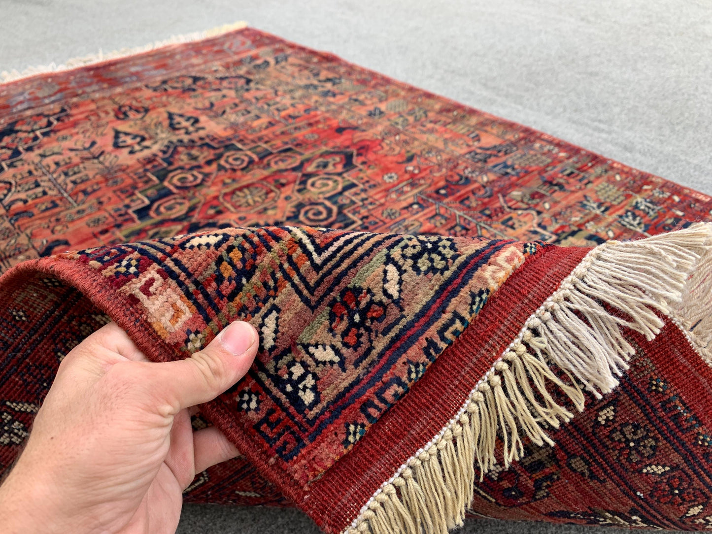 Vintage Rug, 3x5 Ft Afghan Hand Knotted Rug, Bukhara design Rug, Oriental Turkmen Rug, Good Pile Wool Rug, Best for Bedroom Living Room Rug.