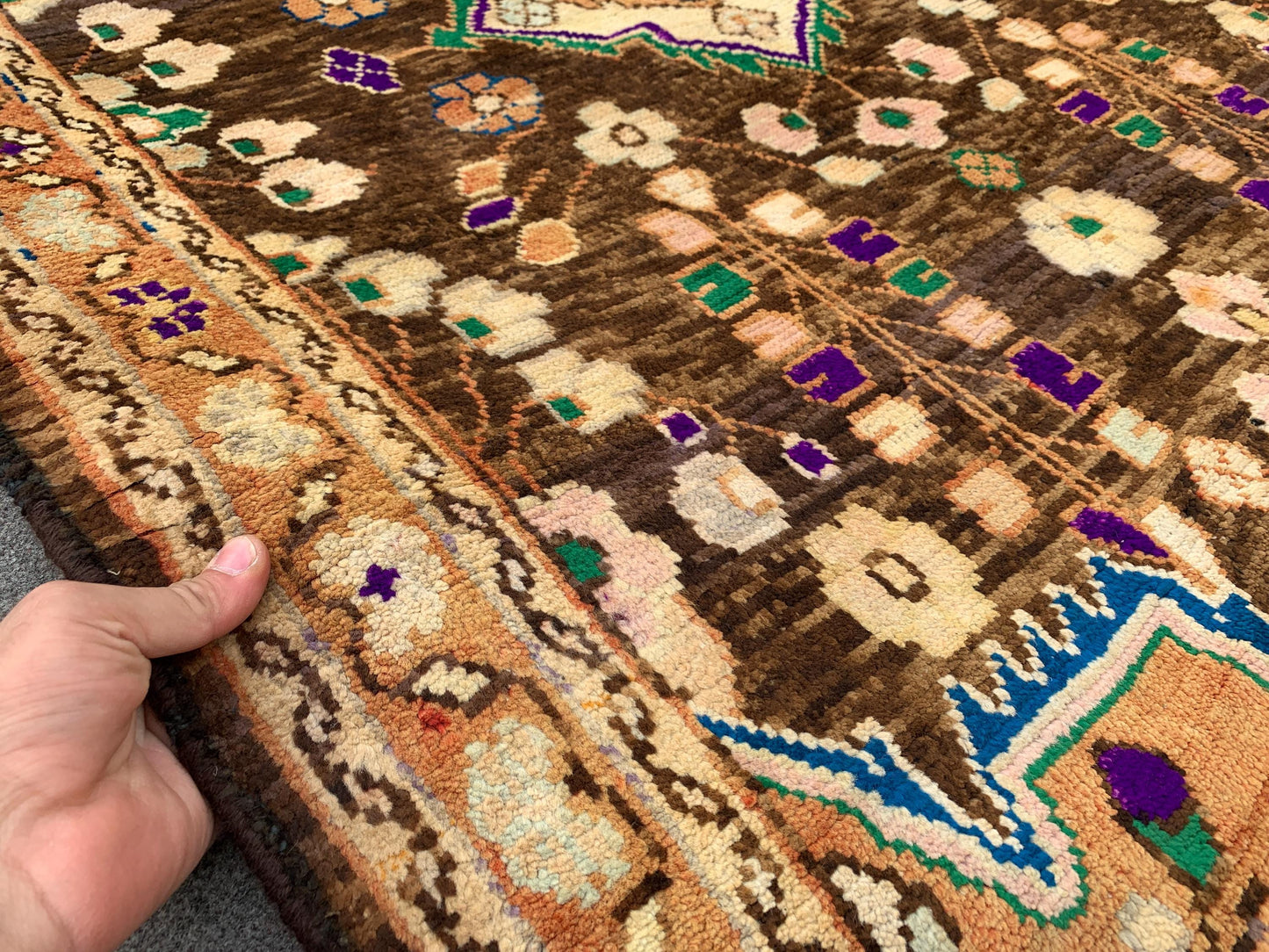 Vintage Rug 3x5 Ft Caucasian design Rug, Afghan Handmade Wool Rug, Geometric Area Rug, Oriental Rug Tribal Rug, Bedroom Kitchen Hallway Rug.