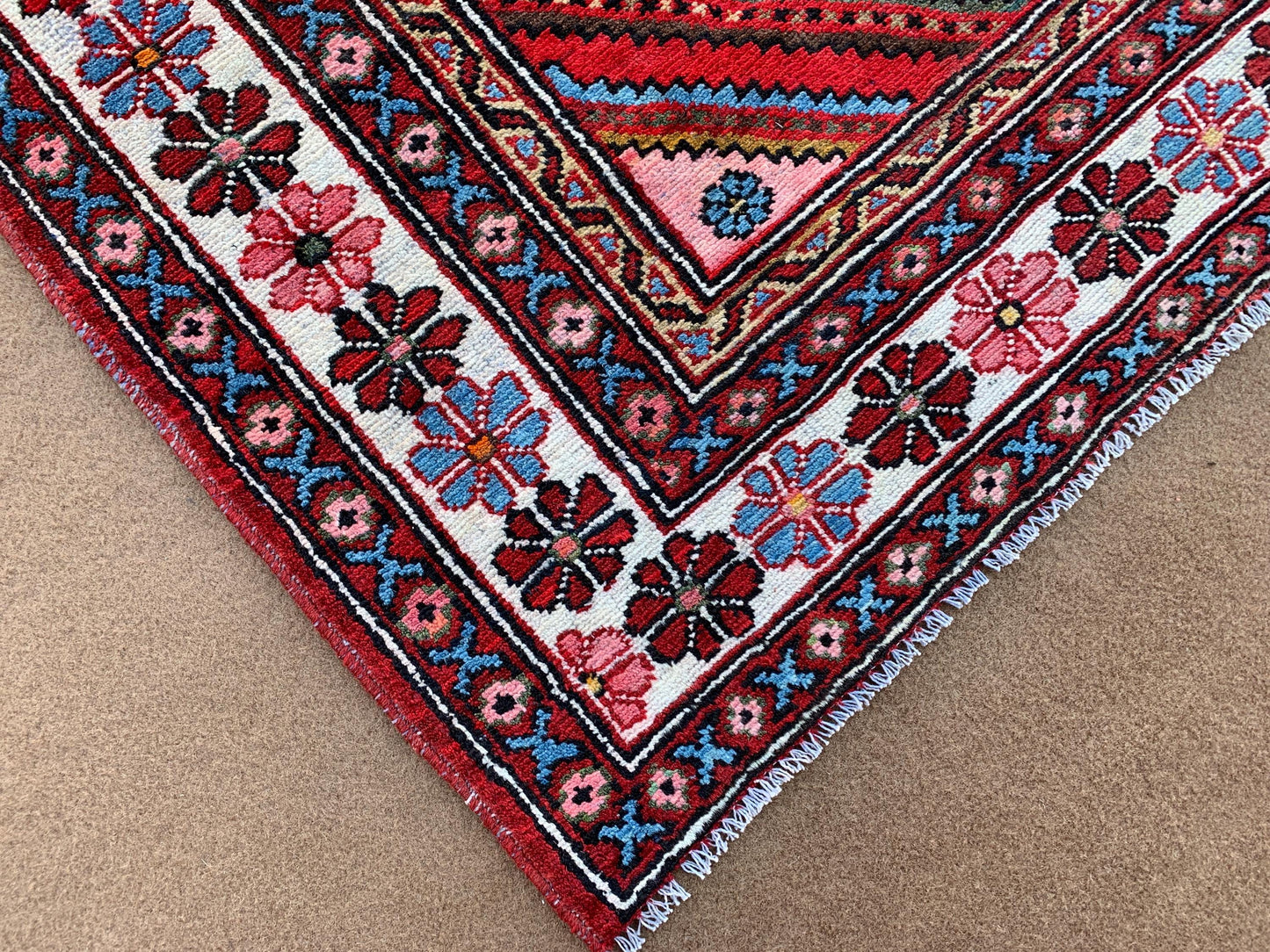 Amazing Afghan Runner Rug 4x10 Ft Hand Knotted Vintage Runner Rug, Geometric Oriental Rug, Turkmen Tribal Rug Hallway Runner Rug 110x310 Cm