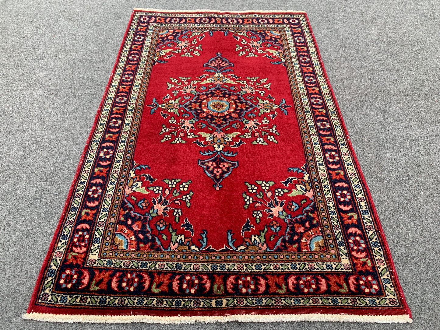 2x4 Ft Vintage Red Rug, Afghan Hand knotted Wool Rug, Geometric Area Rug, Oriental Rug Amazing Rug, Small Hallway Rug, Small Kitchen Rug etc