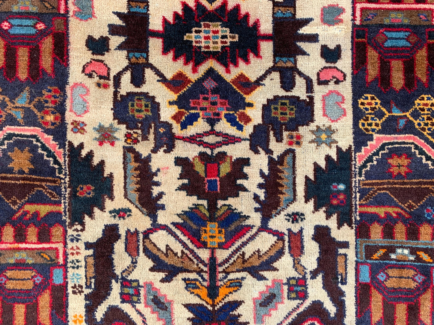 3x4 Ft Vintage Baluchi Rug, Afghan Hand Knotted Rug, Oriental Wool Rug, Herati Area Rug, Best for Office Rug, Good Pile Rug, Bedroom Rug etc