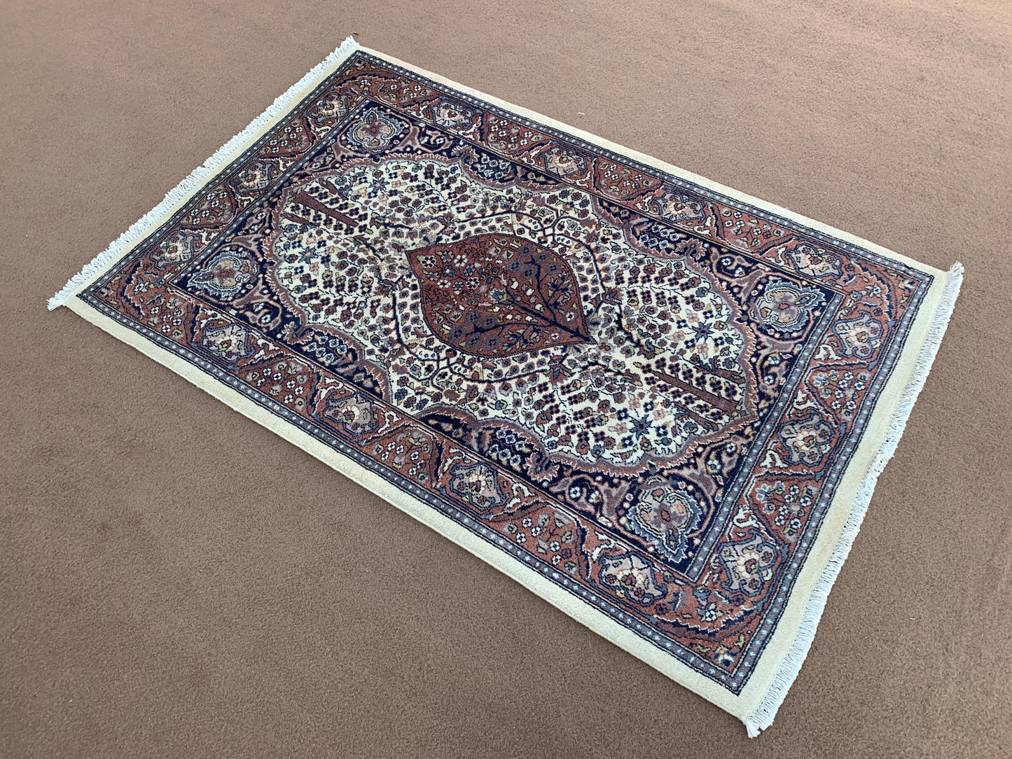 Amazing Afghan Rug, 3x4 ft Natural Hand Knotted Vintage Rug, Turkmen Tribal Rug, Geometric Area rug, Good Quality Rug, Best for Office Rug.