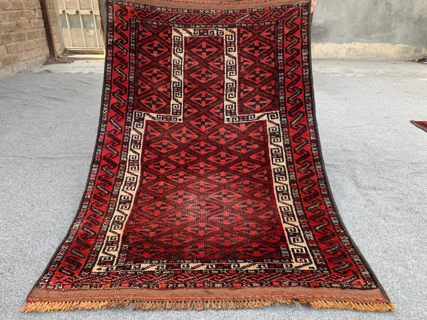 3x4 Ft Antique Prayer Rug, Afghan Hand Knotted Prayer Rug, Oriental Wool Rug, Muslim Prayer Rug, Turkmen Prayer Rug, Vintage Prayer Rug etc.