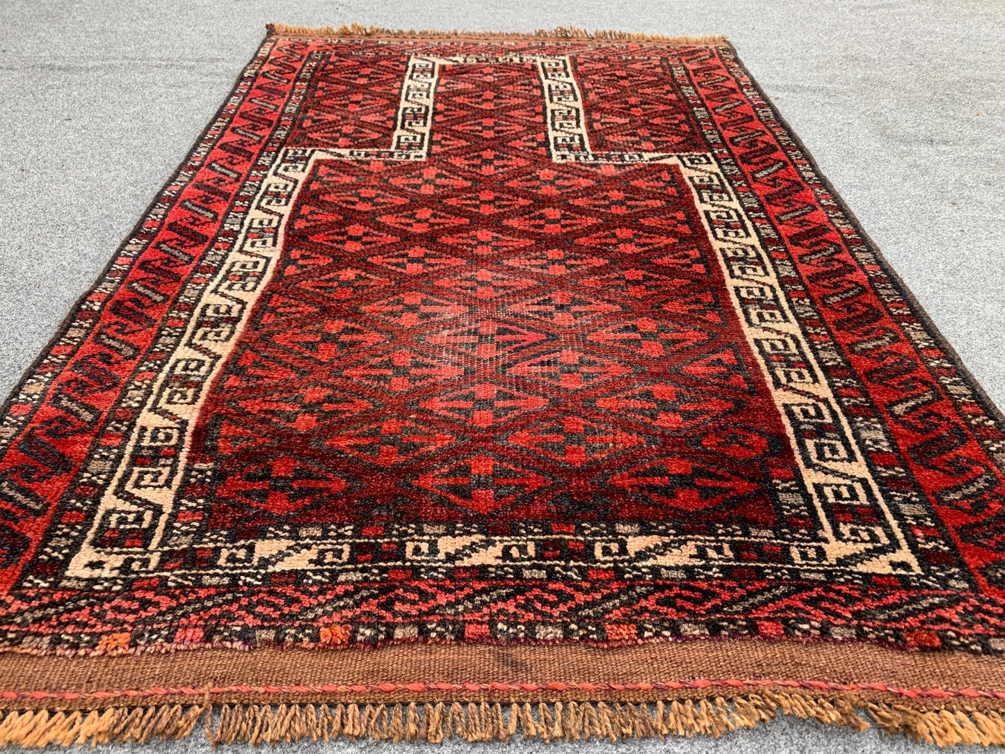 3x4 Ft Antique Prayer Rug, Afghan Hand Knotted Prayer Rug, Oriental Wool Rug, Muslim Prayer Rug, Turkmen Prayer Rug, Vintage Prayer Rug etc.