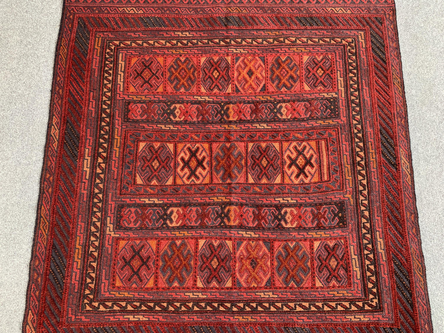 4x4 Ft Amazing Afghan kilim Rug, Hand knotted Herati kilim Rug, Barjasta design Rug, Oriental kilim Rug, Rugs for Bedroom Rug, Hallway Rug.