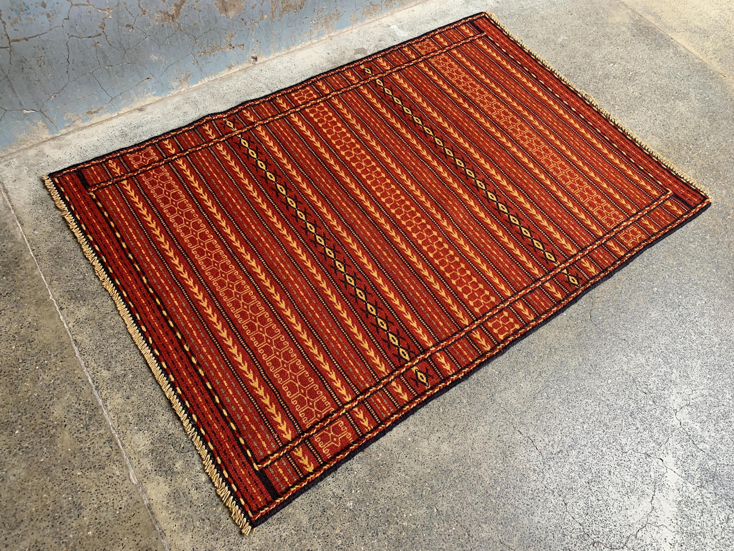 Antique laghari kilim Rug 3x5 Afghan Hand knotted kilim Rug, Vintage Laghari design kilim Rug, Flatweave Oriental Rug, Kitchen Hallway Rug.