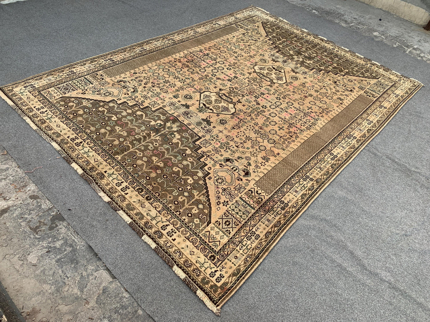 6x9 Ft Antique Rug, Caucasian design Rug, Hand knotted Vintage Rug, Oriental Afghan Rug Turkmen Tribal Rug, Dining Table Rug Living Room Rug
