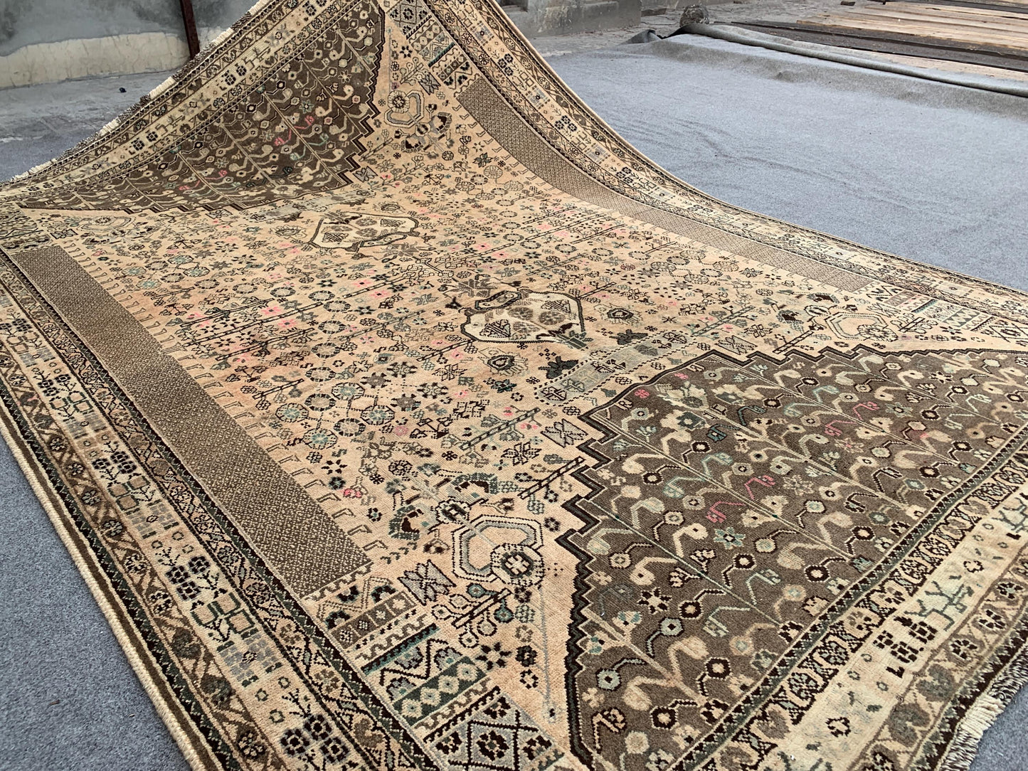 6x9 Ft Antique Rug, Caucasian design Rug, Hand knotted Vintage Rug, Oriental Afghan Rug Turkmen Tribal Rug, Dining Table Rug Living Room Rug