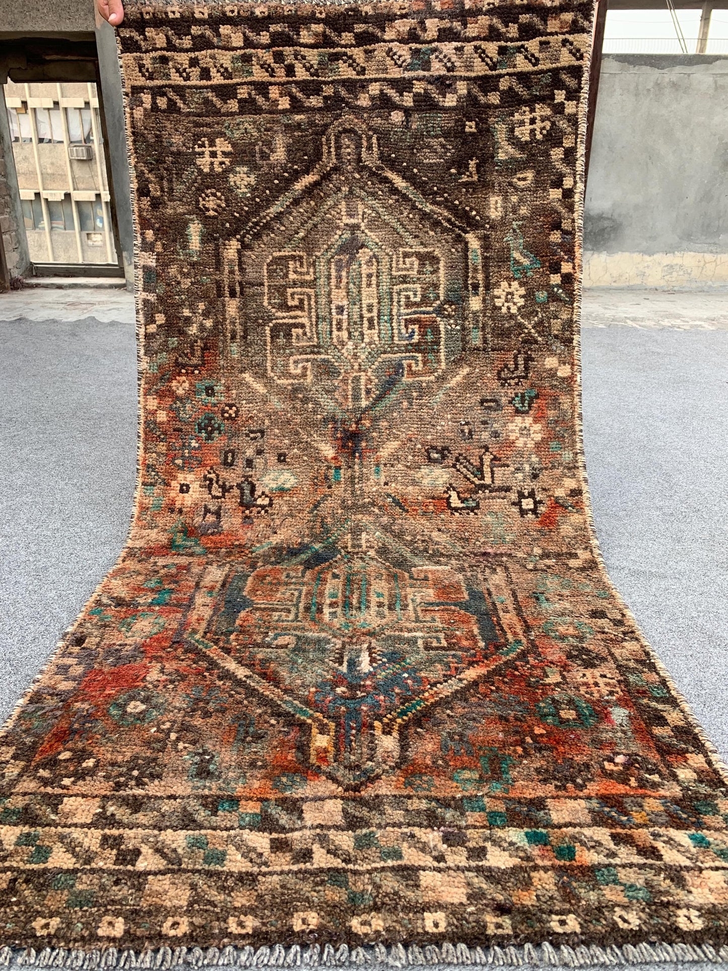 2x5 Ft Antique Runner Rug, Afghan Hand Knotted Runner Rug, Vintage Runner Rug, Oriental Wool Rug, One of a kind Rug, Bedroom Rug Hallway Rug