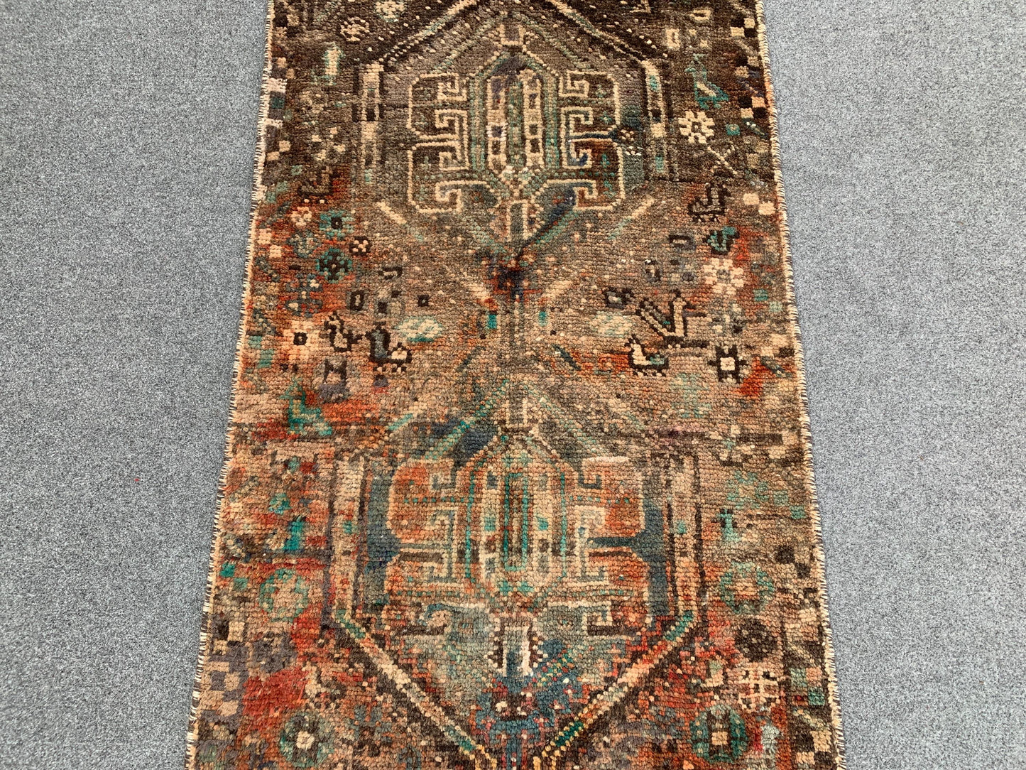 2x5 Ft Antique Runner Rug, Afghan Hand Knotted Runner Rug, Vintage Runner Rug, Oriental Wool Rug, One of a kind Rug, Bedroom Rug Hallway Rug