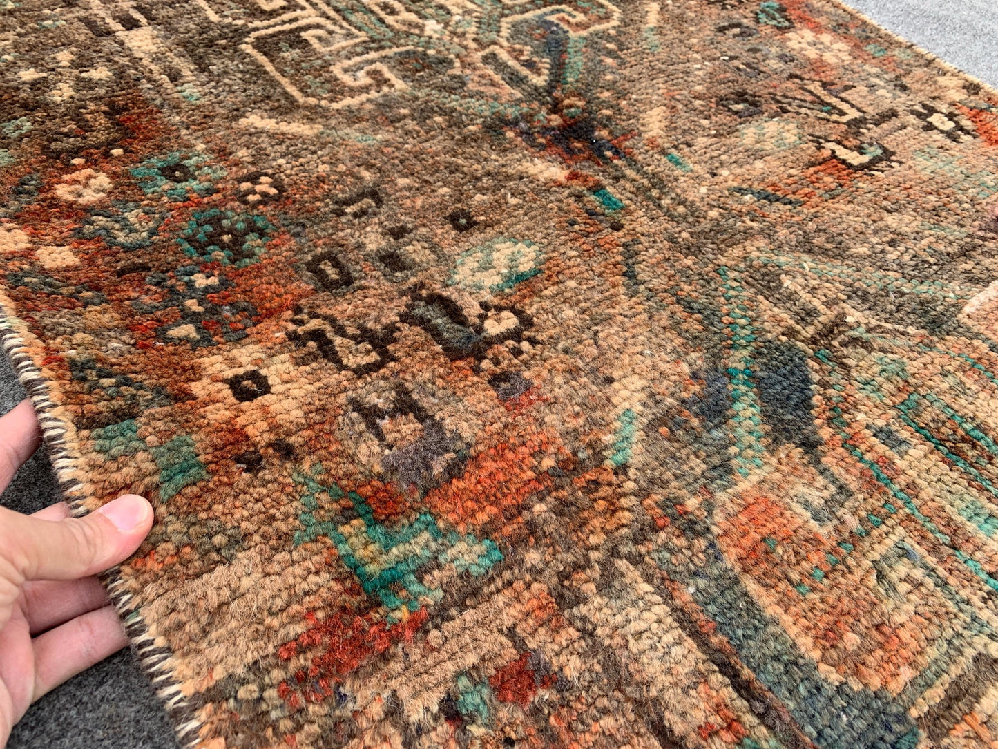 2x5 Ft Antique Runner Rug, Afghan Hand Knotted Runner Rug, Vintage Runner Rug, Oriental Wool Rug, One of a kind Rug, Bedroom Rug Hallway Rug