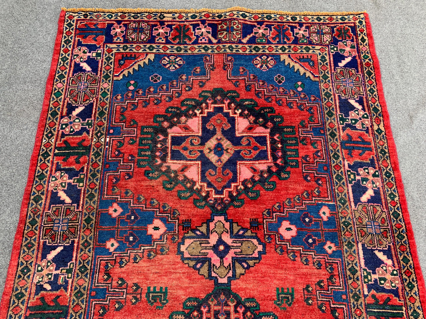 4x9 Ft Runner Rug, Afghan Hand Knotted Runner Rug, Geometric Runner Rug, Vintage Tribal Rug Oriental Runner Rug, Bedroom Hallway Runner Rug.