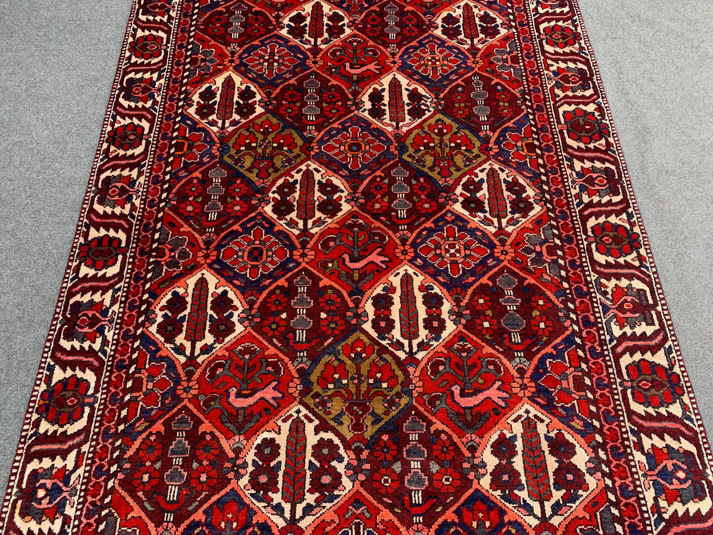 Vintage Rug 5x9 Ft Birds Floral design Rug, Afghan Hand Knotted Rug, Oriental Wool Rug, Turkmen Tribal Rug, Home Decor Rug, Living Room Rug.
