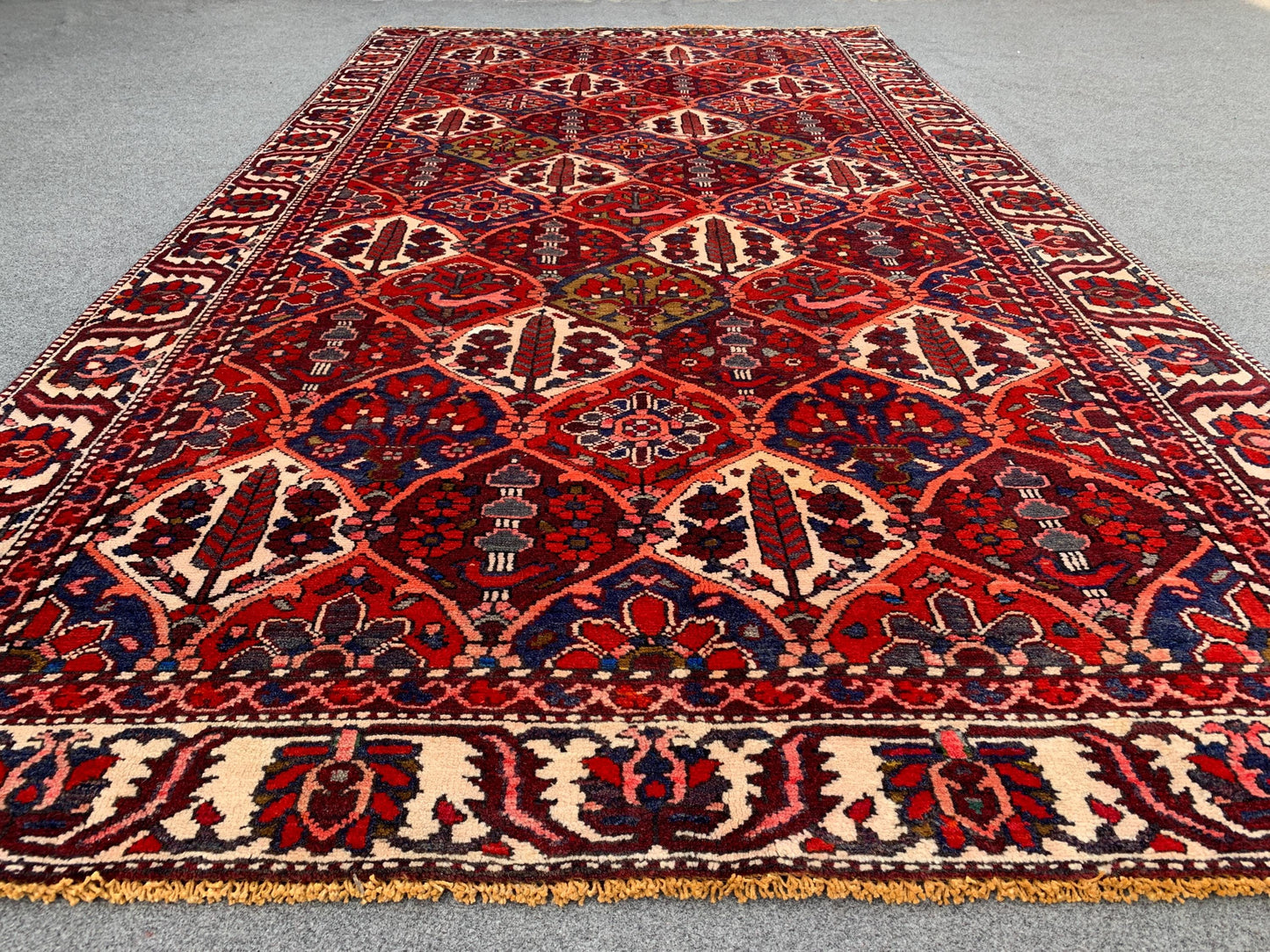 Vintage Rug 5x9 Ft Birds Floral design Rug, Afghan Hand Knotted Rug, Oriental Wool Rug, Turkmen Tribal Rug, Home Decor Rug, Living Room Rug.
