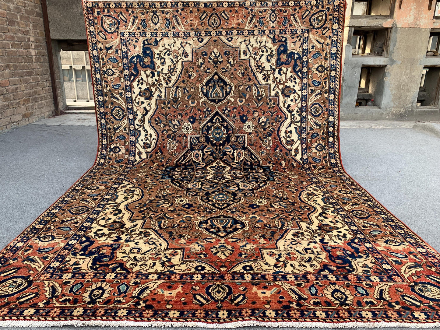 Antique Rug 7x10 Ft Afghan Hand knotted Rug, One of a kind Vintage Rug, Geometric Area Rug Tribal Oriental Rug, Bedroom Rug Living Room Rug.
