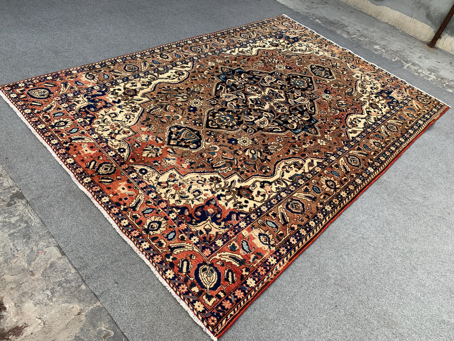 Antique Rug 7x10 Ft Afghan Hand knotted Rug, One of a kind Vintage Rug, Geometric Area Rug Tribal Oriental Rug, Bedroom Rug Living Room Rug.