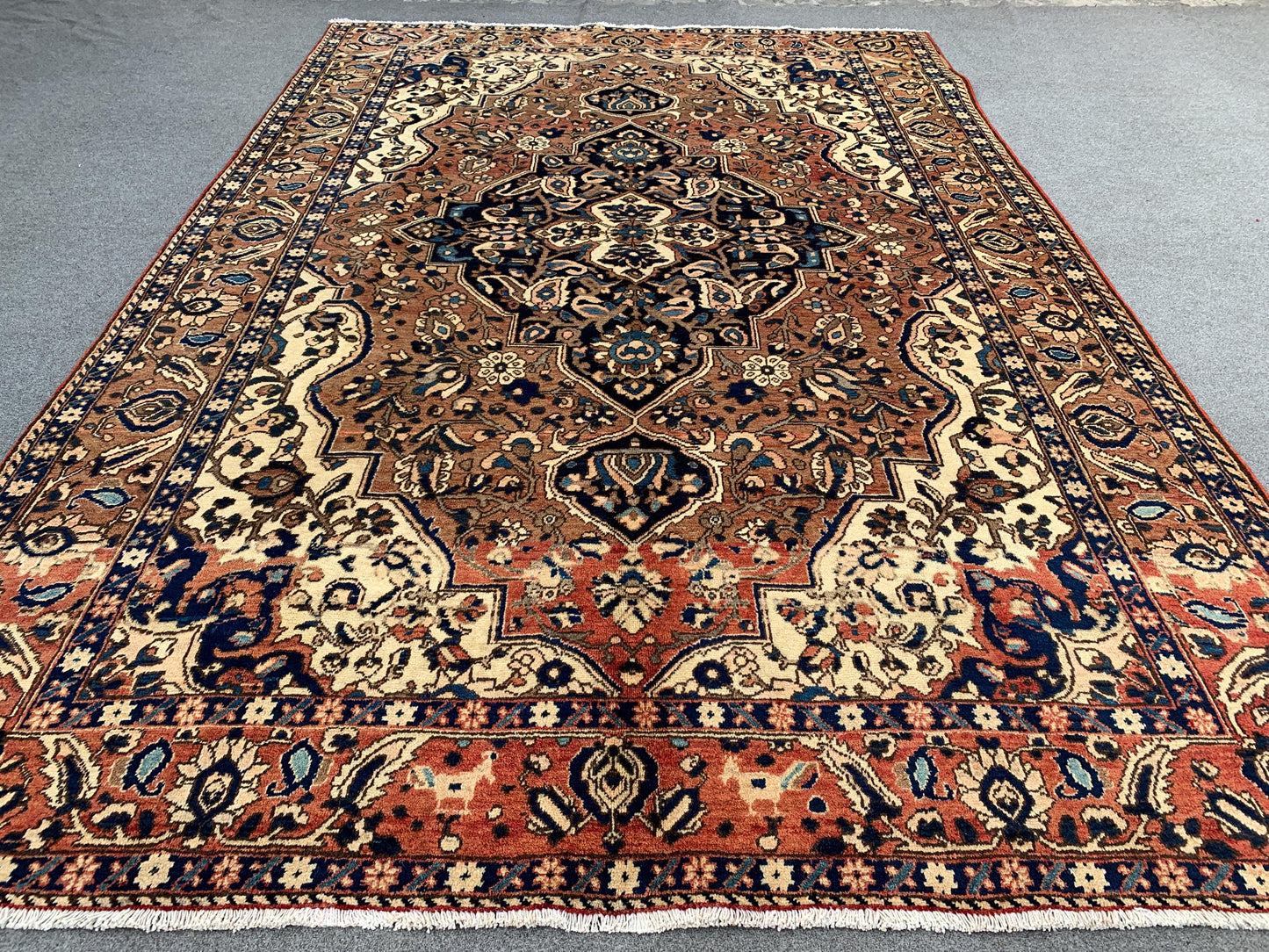 Antique Rug 7x10 Ft Afghan Hand knotted Rug, One of a kind Vintage Rug, Geometric Area Rug Tribal Oriental Rug, Bedroom Rug Living Room Rug.