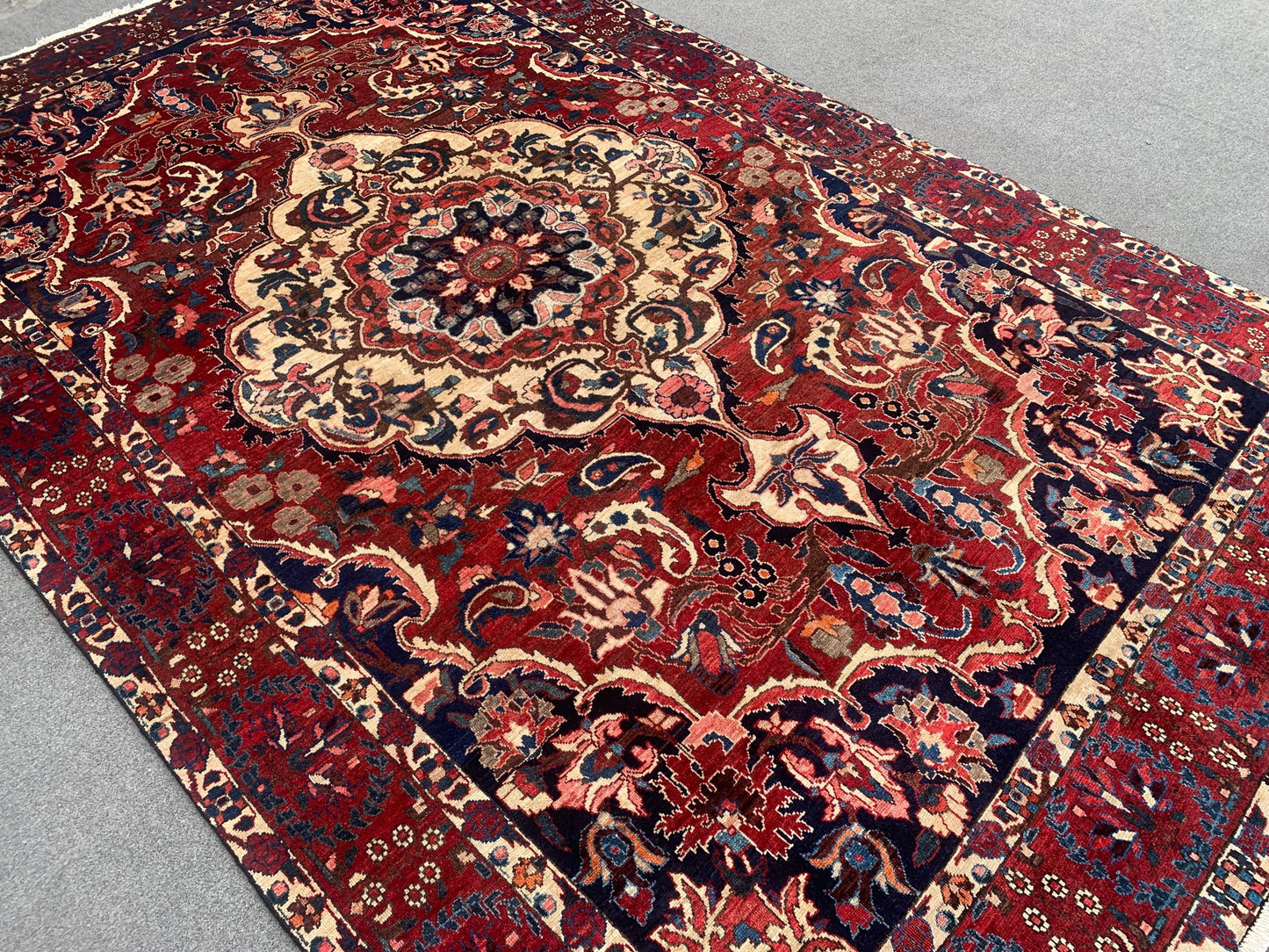 7x10 Ft Antique Tribal Rug, Afghan Hand knotted Wool Rug, Vintage Oriental Rug, Geometric Area Turkmen Rug, Dining Table Rug Living Room Rug